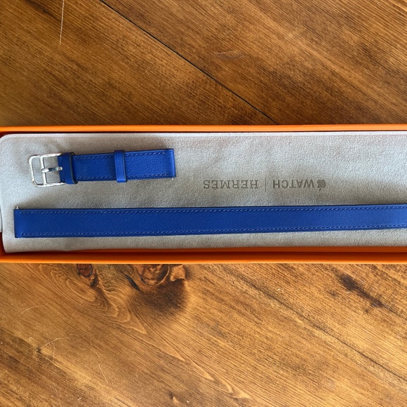 Heure H model 25mm Double Tour Watch Strap Bleu Électrique main image 6